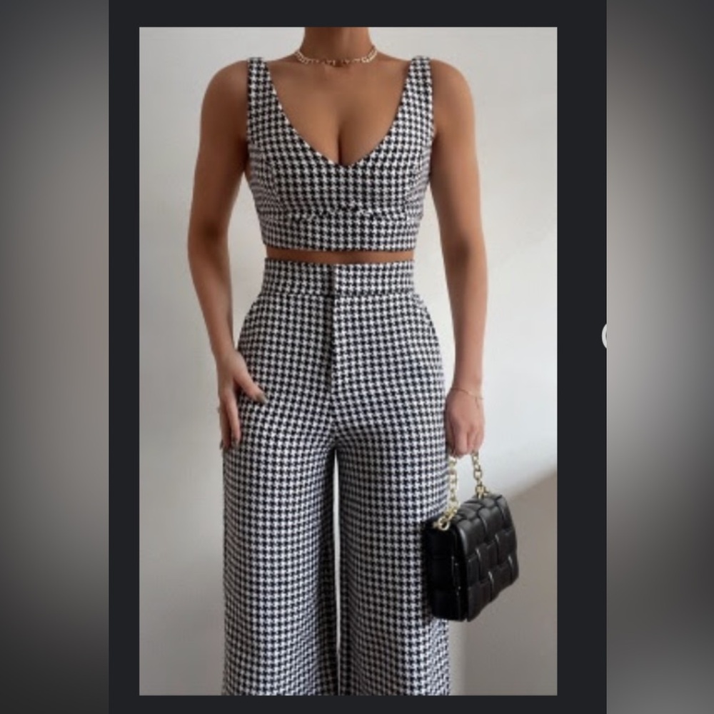 Adelaide two piece in houndstooth